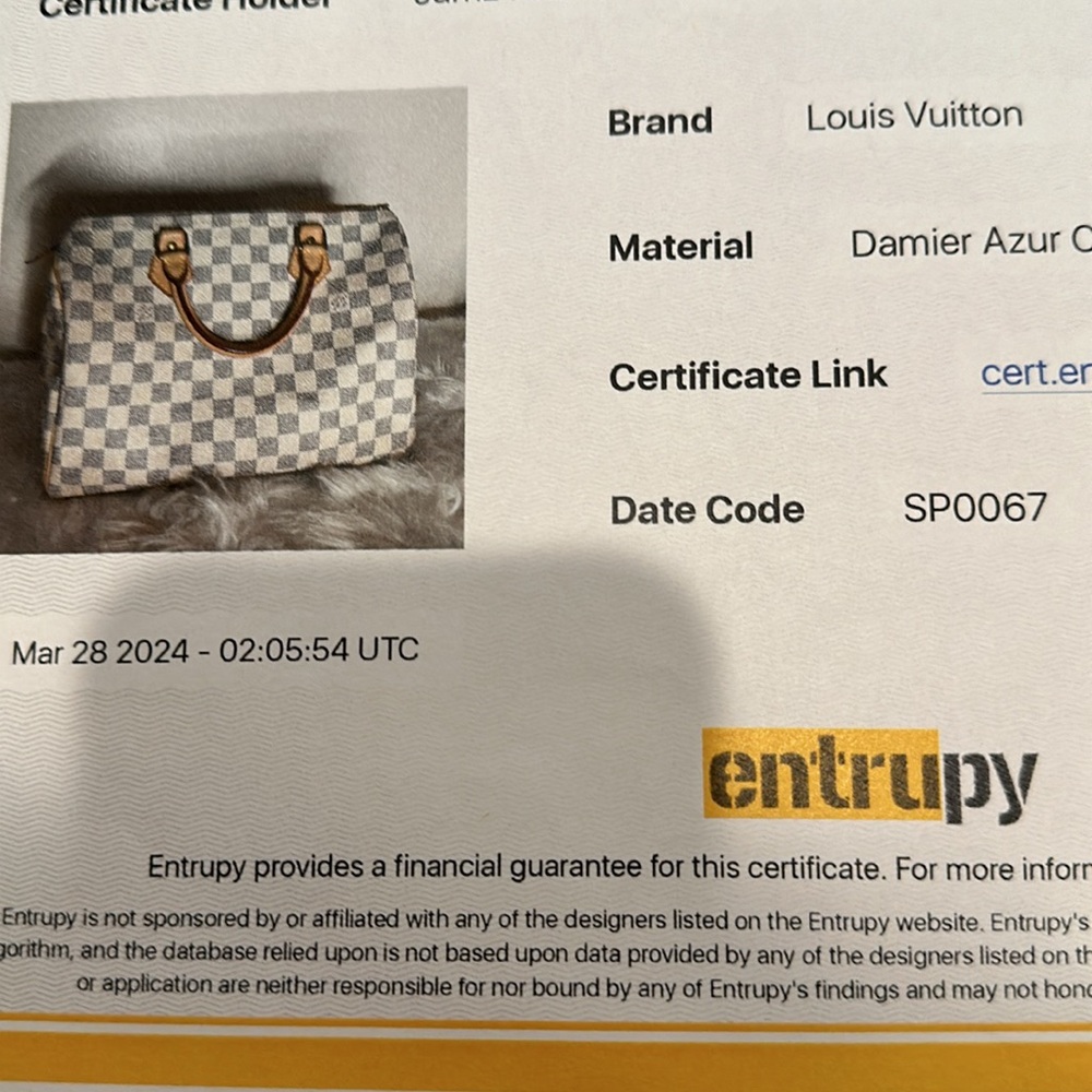 Louis Vuitton Speedy 30 Damier Azur with dusty and COA - Picture 12 of 12